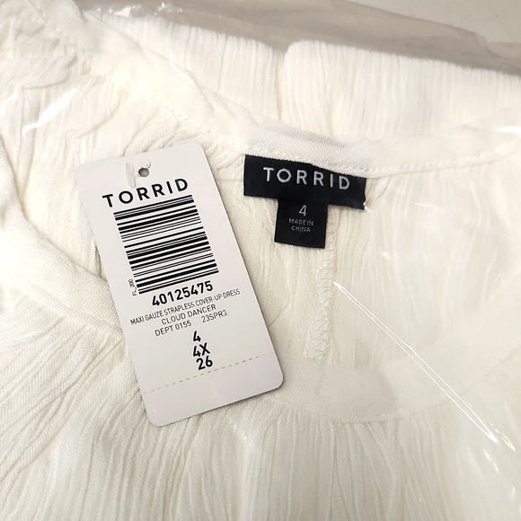 ❤️NWT VINTAGE TORRID SWIM COVER - MAXI GAUZE - BEACH DRESS COVER-UP - PLUS SIZE - Picture 6 of 13